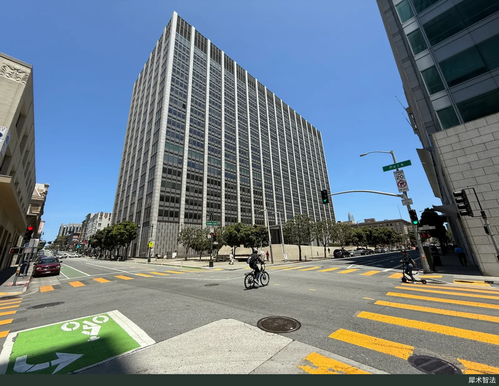 Exterior of the Phillip Burton Federal Building at 450 Golden Gate Avenue, San Francisco, which houses the U.S. District Court for the Northern District of California