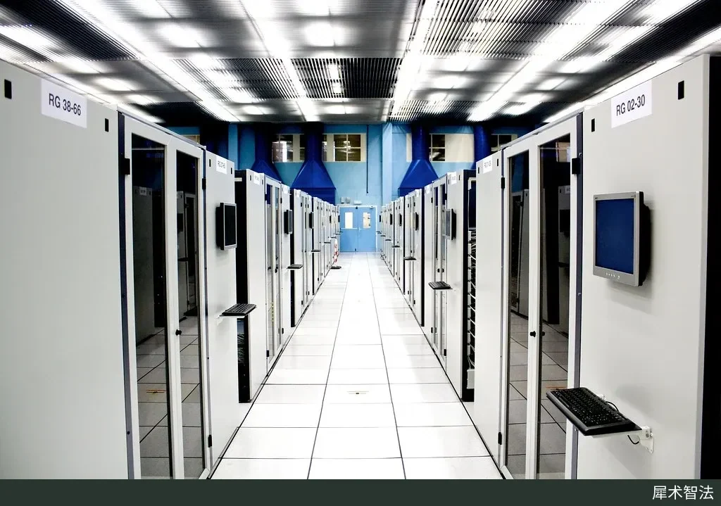 Photograph of computing equipment in a server room at the European Organization for Nuclear Research (CERN), taken on January 14, 2009